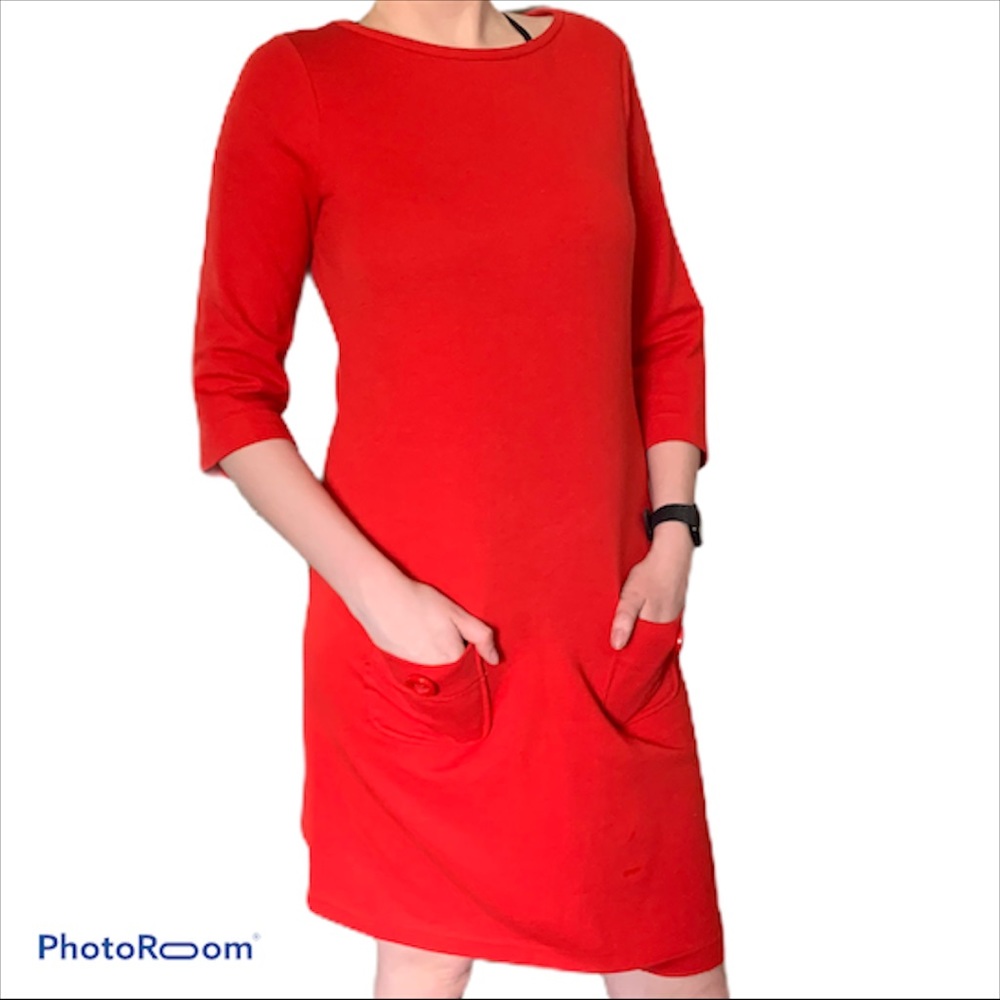 Boden Red Cordelia Ottoman Shift Dress